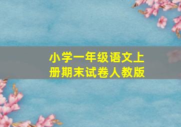 小学一年级语文上册期末试卷人教版