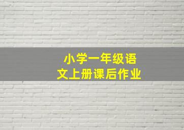 小学一年级语文上册课后作业