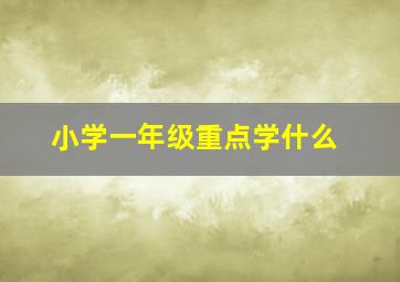 小学一年级重点学什么