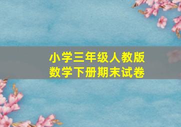 小学三年级人教版数学下册期末试卷