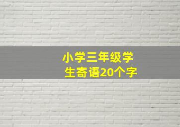 小学三年级学生寄语20个字