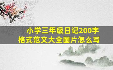 小学三年级日记200字格式范文大全图片怎么写