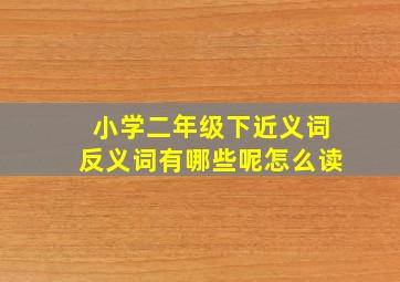 小学二年级下近义词反义词有哪些呢怎么读