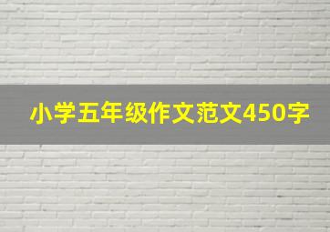 小学五年级作文范文450字