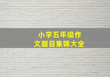 小学五年级作文题目集锦大全