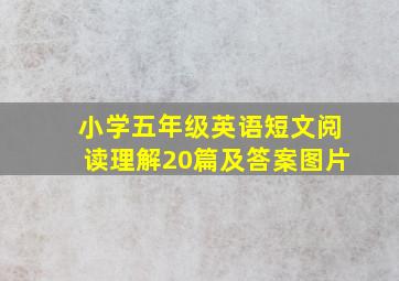 小学五年级英语短文阅读理解20篇及答案图片