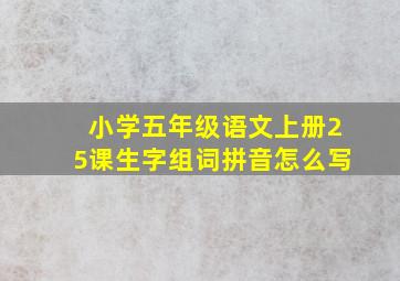 小学五年级语文上册25课生字组词拼音怎么写