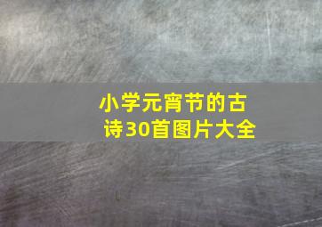 小学元宵节的古诗30首图片大全