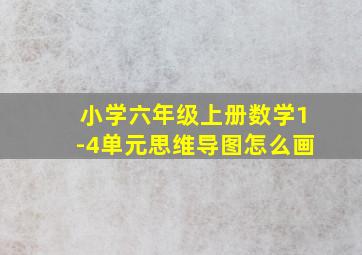 小学六年级上册数学1-4单元思维导图怎么画