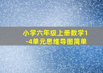 小学六年级上册数学1-4单元思维导图简单