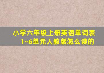 小学六年级上册英语单词表1~6单元人教版怎么读的