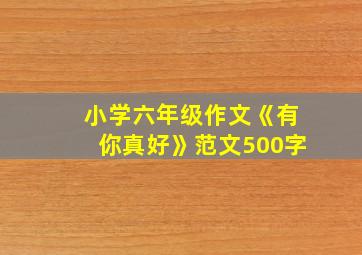 小学六年级作文《有你真好》范文500字