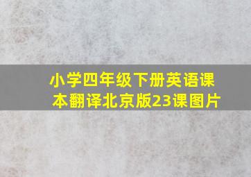 小学四年级下册英语课本翻译北京版23课图片