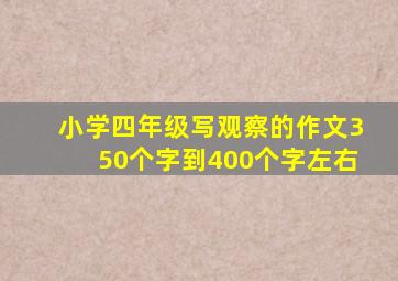 小学四年级写观察的作文350个字到400个字左右