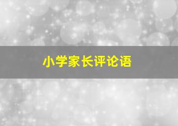 小学家长评论语