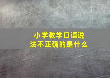 小学教学口语说法不正确的是什么