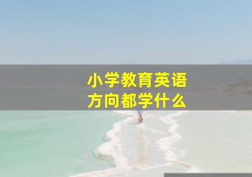 小学教育英语方向都学什么