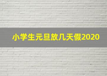 小学生元旦放几天假2020