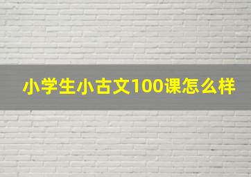 小学生小古文100课怎么样