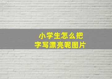 小学生怎么把字写漂亮呢图片