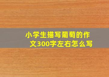 小学生描写葡萄的作文300字左右怎么写