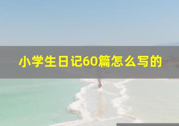 小学生日记60篇怎么写的