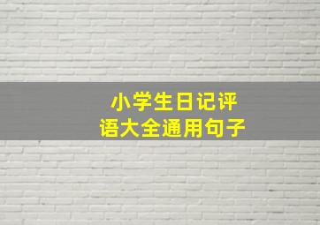 小学生日记评语大全通用句子