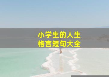 小学生的人生格言短句大全