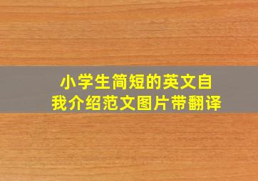 小学生简短的英文自我介绍范文图片带翻译