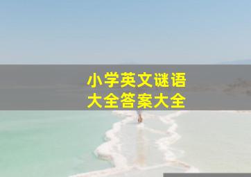 小学英文谜语大全答案大全