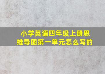 小学英语四年级上册思维导图第一单元怎么写的