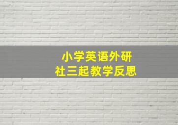 小学英语外研社三起教学反思