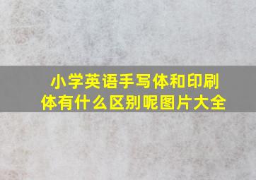 小学英语手写体和印刷体有什么区别呢图片大全