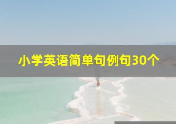 小学英语简单句例句30个