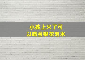 小孩上火了可以喝金银花泡水