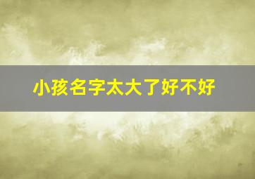 小孩名字太大了好不好