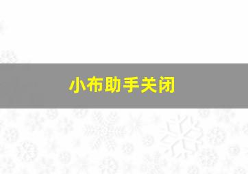 小布助手关闭