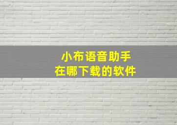 小布语音助手在哪下载的软件