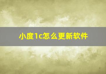 小度1c怎么更新软件