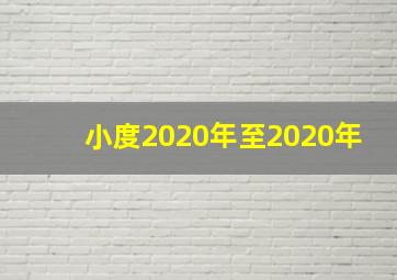 小度2020年至2020年