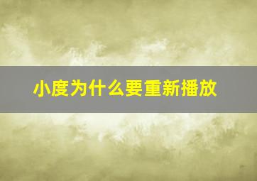 小度为什么要重新播放