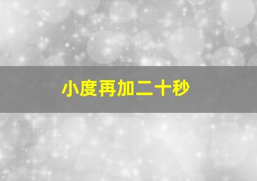 小度再加二十秒