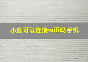 小度可以连接wifi吗手机