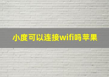 小度可以连接wifi吗苹果