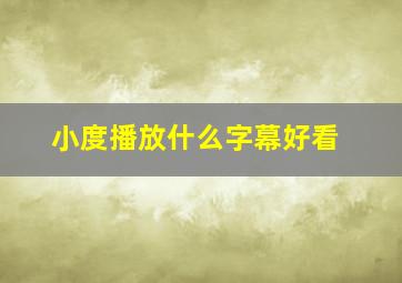 小度播放什么字幕好看