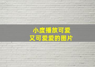 小度播放可爱又可爱爱的图片