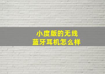 小度版的无线蓝牙耳机怎么样