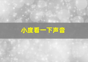 小度看一下声音