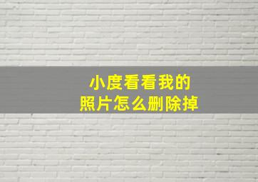 小度看看我的照片怎么删除掉