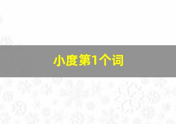 小度第1个词